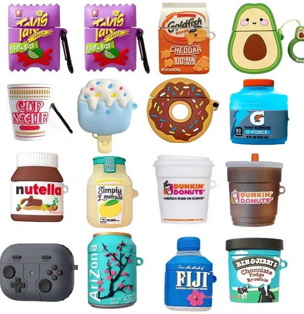 Niedrige 3D-Snack-Tasche und Trinkflaschen Schutzhülle für Apple AirPods 1 2 3 und AirPods Pro 2 - Bild 1