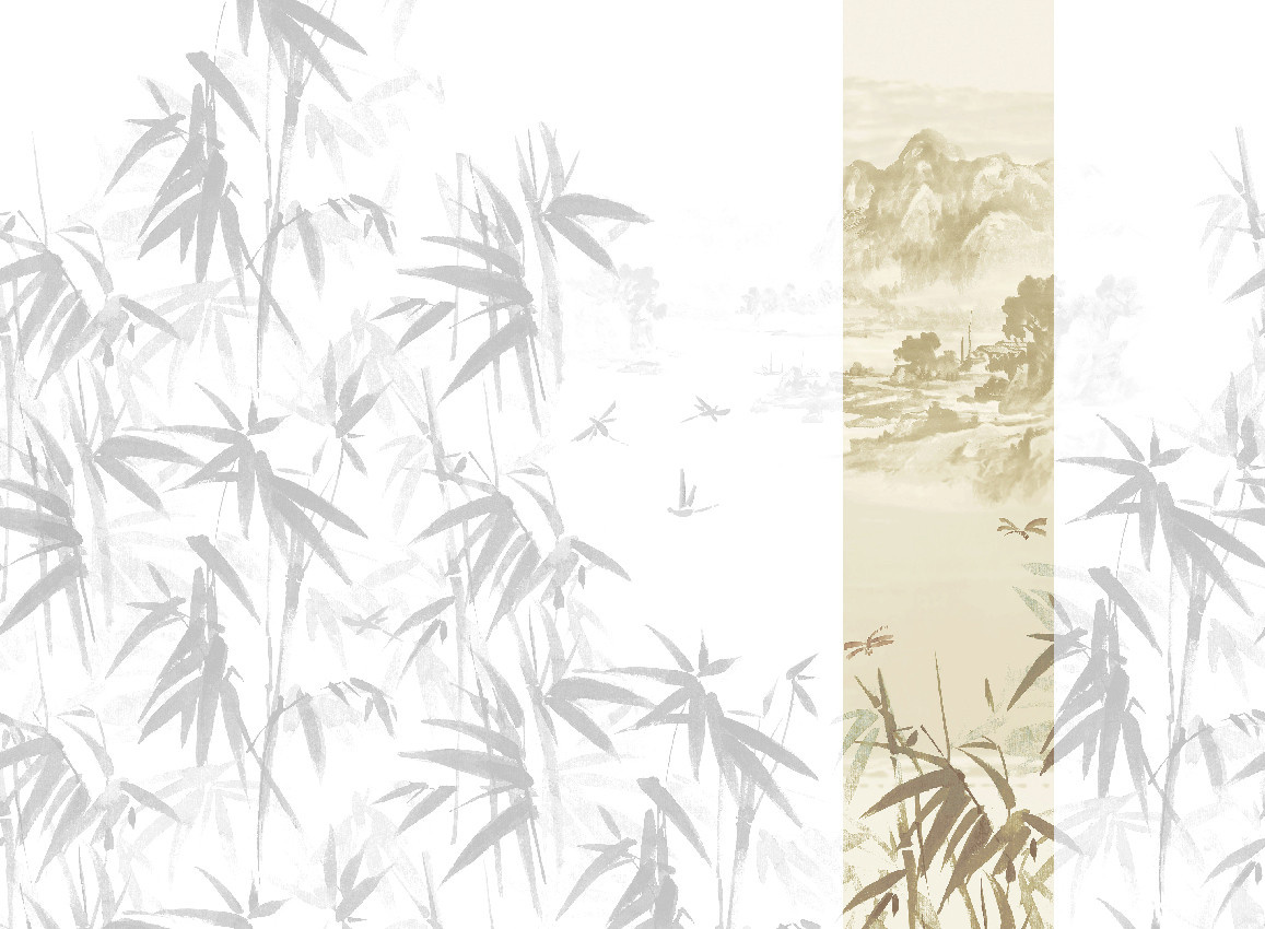 Jannelli & Volpi Mural Ine Sepia Panel 5 Wandgestaltung in Braun und Beige mit orientalischem Floral-Design aus Vinyl - Bild 1