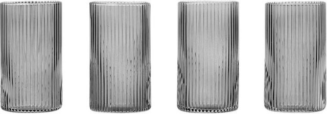 Ferm Living Ripple Verrines Trinkgläser 4er Set Smoked Grey 14cl - Bild 1