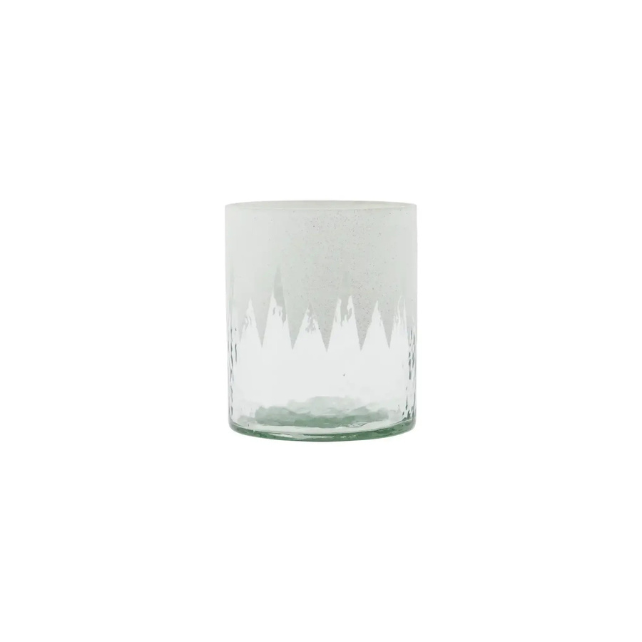 House Doctor Stimmungslicht Glitt aus Glas in Weiß mit Glitter-Effekt für Teelichter, Höhe: 8 cm - Bild 1