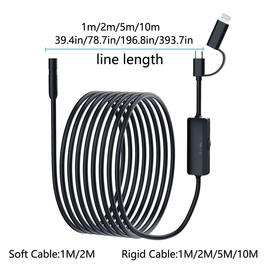 eMastiff 2-in-1 Mini-Endoskop-Inspektionskamera für Android und iOS mit Typ-C Anschluss, wasserdicht, Schwarz - Bild 3