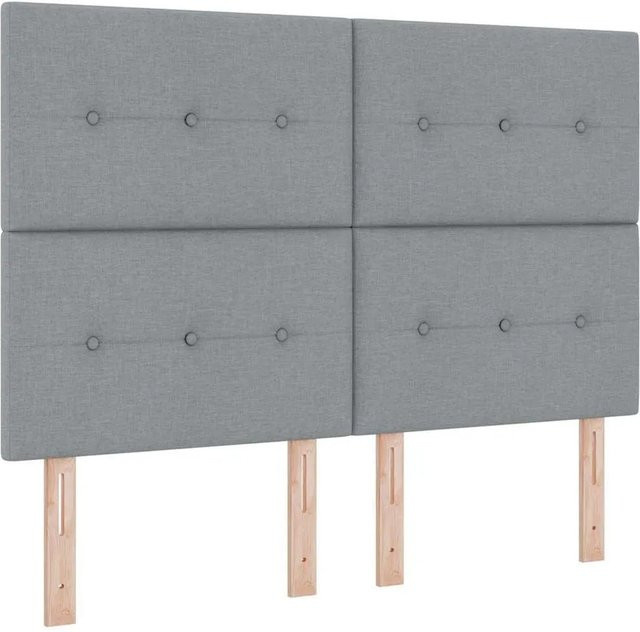 vidaXL Boxspringbett mit Matratze und LED-Unterbettbeleuchtung in Hellgrau, B/T: 160 x 200 cm - Bild 1