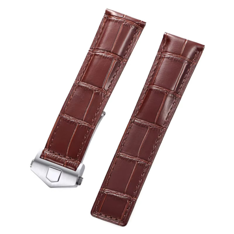 Uhrenarmband Rindsleder, Krokodilmuster, Faltschließe, Herren - Bild 4