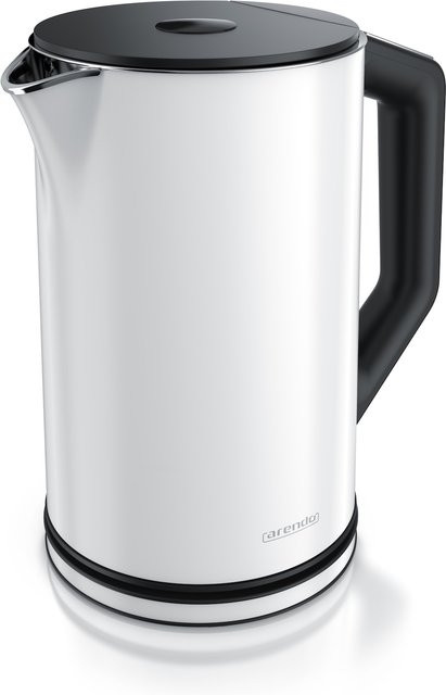Arendo Wasserkocher aus Edelstahl mit Temperaturwahl 40 - 100°C und Anzeige, Weiß, 1,5 l, 2200 W - Bild 1