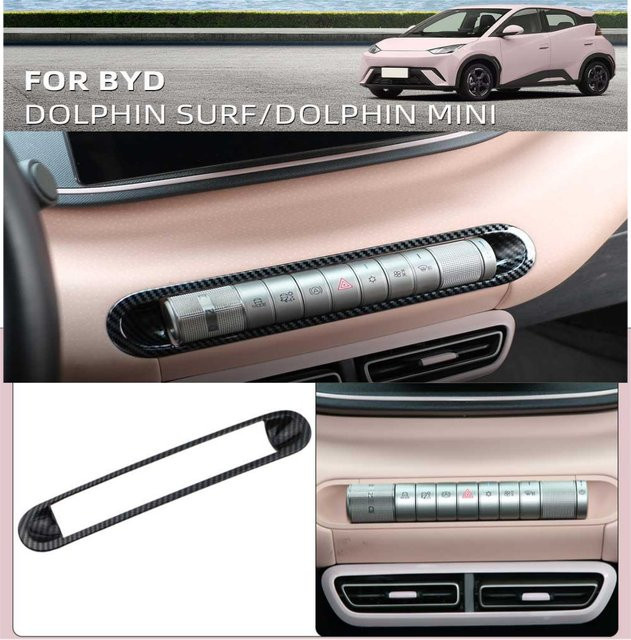 Carbon-Faser Klimaanlagen-Abdeckung für BYD Dolphin, Mini, Seagull und Dolphin Surf, Schwarz - Bild 1