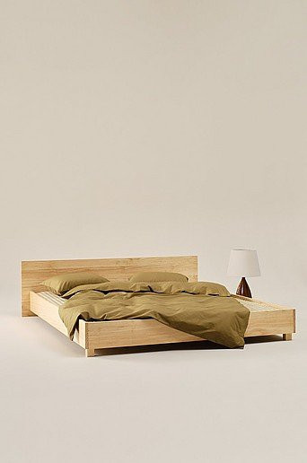 ALLERUM Bettrahmen von Jotex aus Massivholz in Beige und Braun, B/T: 160 x 200 cm - Bild 1