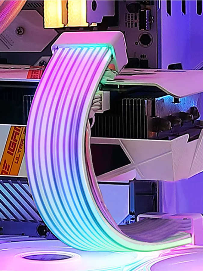 AIPHY Biegbares ARGB Neon Flex Lichtbrett für Computergehäuse in Weiß und Multicolour mit RGBIC LED-Technik zur Dekoration von Grafikkarten und Motherboards - Bild 4