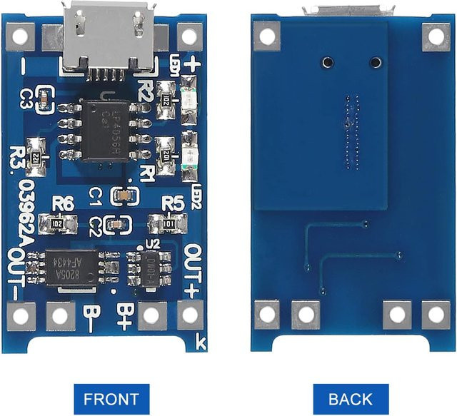 20 Stück TP4056 Lithium-Ionen-Batterie-Ladeplatine mit Micro-USB und Batterieschutz, 5 V 1 A, Blau - Bild 1