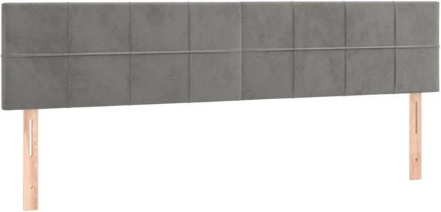 Set aus 2 Kopfteilen vidaXL in Hellgrau aus Samt, B/T/H: 100 x 5 x 78-88 cm - Bild 1
