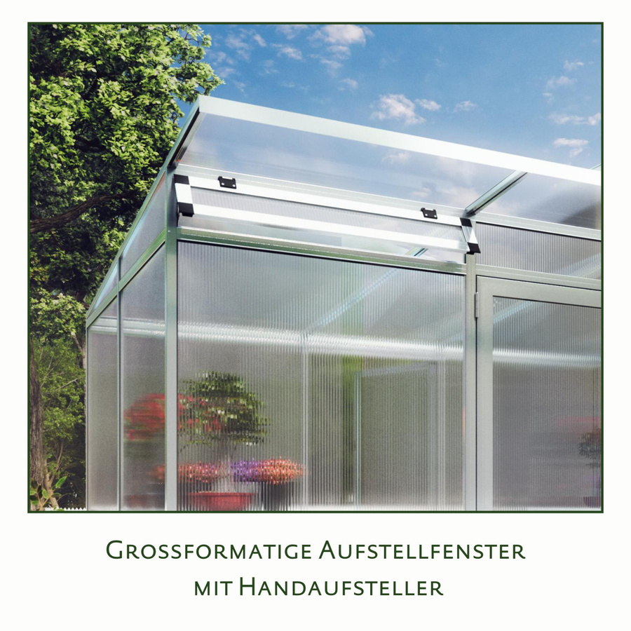 KGT Gewächshaus Santini II in Anthrazit-Grau mit 6,1 m² Fläche und 16 mm HKP - Bild 3