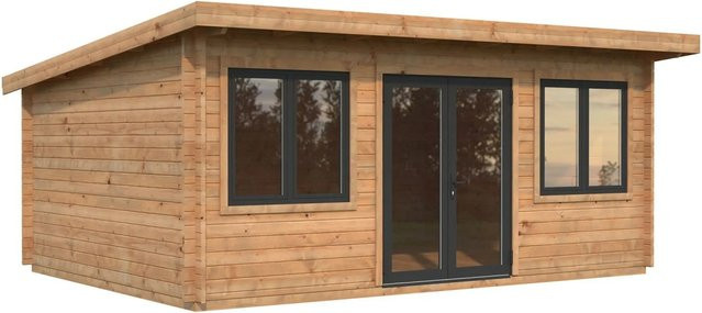 Palmako Gartenhaus Lisandra aus Fichtenholz in Braun mit Pultdach und Boden B: 550 cm, T: 400 cm - Bild 1
