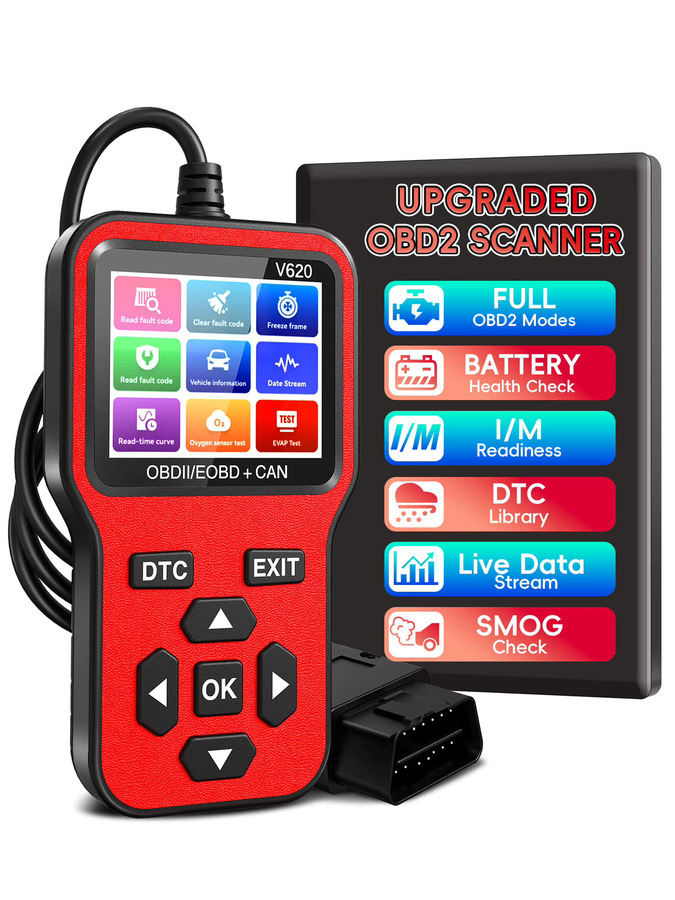 RUOGINSS OBD2-Diagnosescanner in Rot mit Motorlichtcodeleser, Batteriespannungstester und I/M-Bereich zur Fahrzeugprüfung und Fehlerrücksetzung - Bild 7