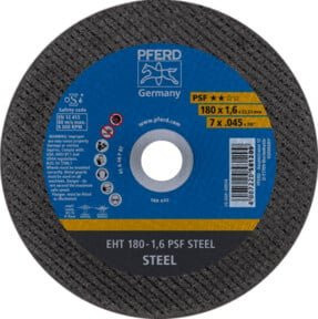 PFERD Trennscheibe EHT PSF STEEL Universallinie für Stahl, Grau, Durchmesser: 180 mm, Dicke: 1,6 mm, Bohrung: 22,23 mm - Bild 1