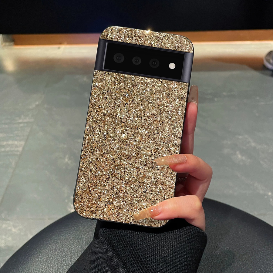 Glitzernde Handyhülle aus Gold-Strass-Leder für Google Pixel 6 7 8 9 Pro XL und weitere Modelle - Bild 2