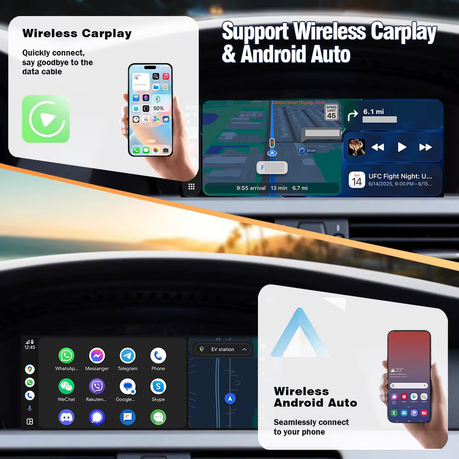 AUTOTOP Kabelloser CarPlay und Android Auto Decoder für BMW EVO NBT CIC CCC Serie 1 2 3 4 5 6 7 X1 X3 X4 X5 X6 E60 E90 E87 E70 F10 F20 F30 F48 in Schwarz - Bild 2