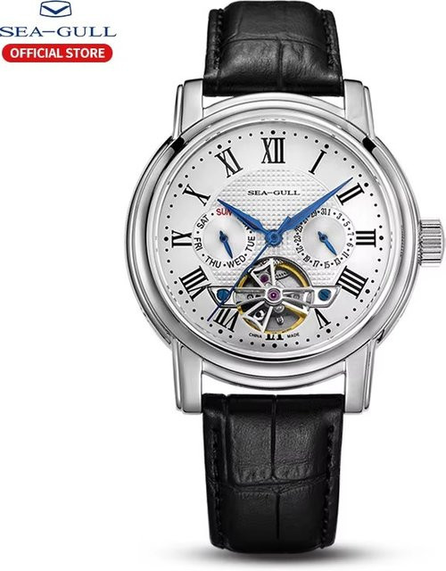 SEAGULL Mechanische Uhr, Edelstahl, Silber, Weiß, Herren - Bild 1