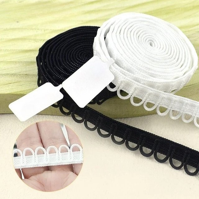 Elastisches Nylonband als U-Wellen-Spitzenborte in Schwarz, 15 mm Breite, für Kleiderdekoration und DIY-Bastelzubehör - Bild 1