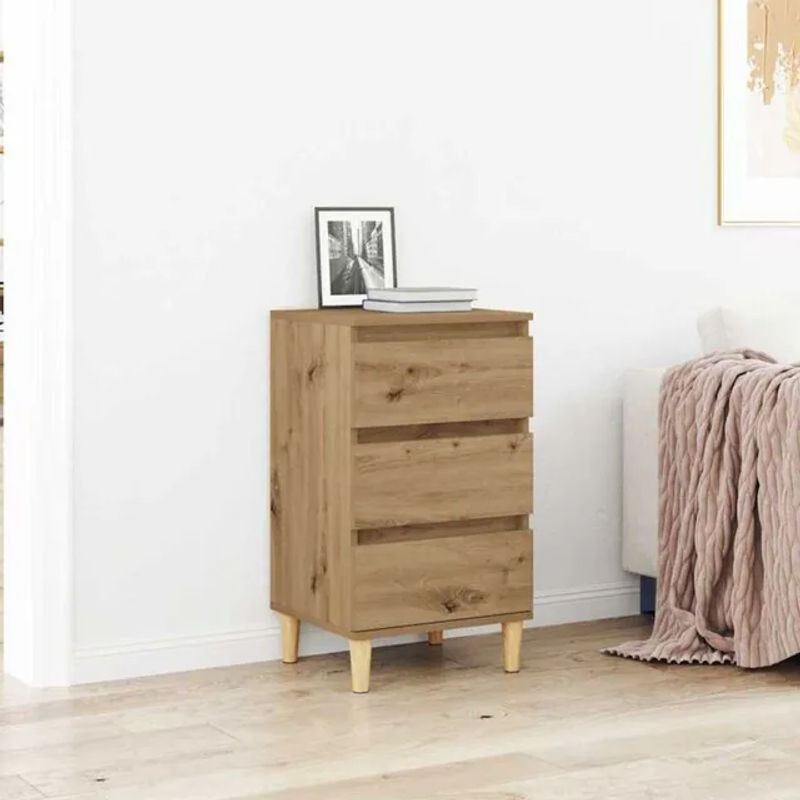Nachttisch Artisan von Vidaxl in Eiche Natur Braun, Holzwerkstoff, B/T/H: 40 x 35 x 70 cm - Bild 1