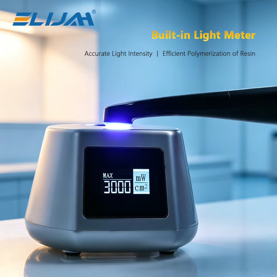 ELIJAH Dentale LED-Polymerisationslampe Set mit 1 Sek. Schnellhärtung, 3000mW/cm², 7 Modi und eingebautem Lichtmesser, wiederaufladbar - Bild 3