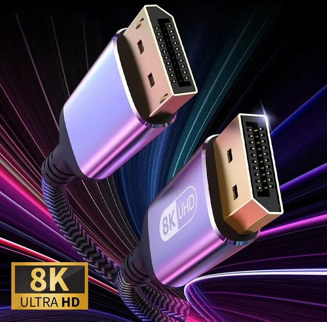 Fomscvka DisplayPort 1.4 Verlängerungskabel in Schwarz für 8K und 4K@144Hz Hochgeschwindigkeits-Videoverbindung - Bild 1