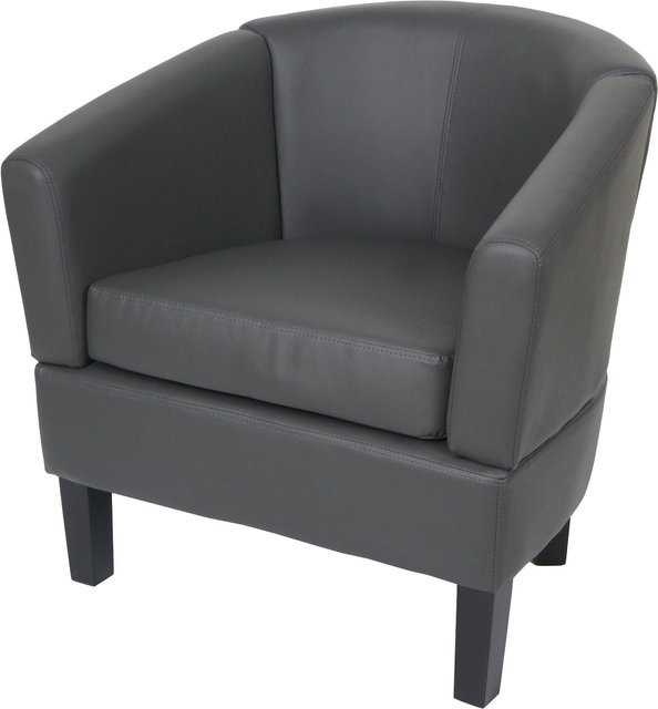 Lounge-Sessel MCW-O17 aus Kunstleder in Grau - Bild 1