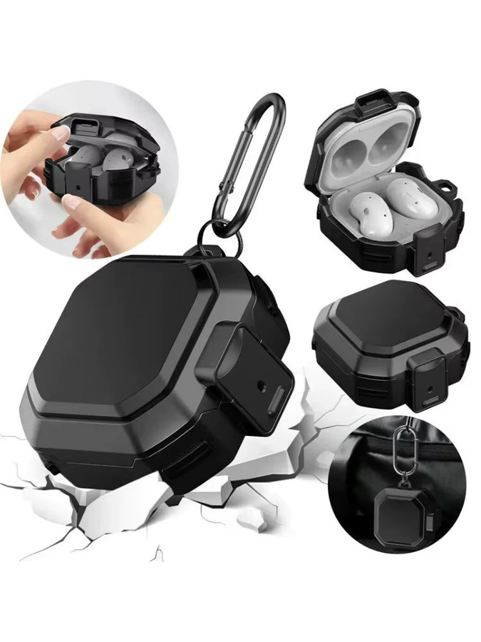 Robuste stoßfeste Schutzhülle für Samsung Galaxy Buds 4 und Buds 4 Pro mit Schlüsselanhänger in Schwarz oder Blau - Bild 6