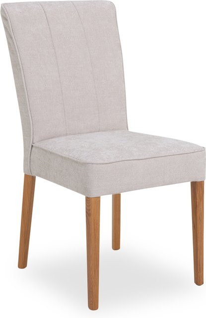 Polsterstuhl HARPER LAJARES in Beige und Braun mit Stoffbezug und Eichengestell, B/T/H: 50 x 47 x 94,5 cm - Bild 1