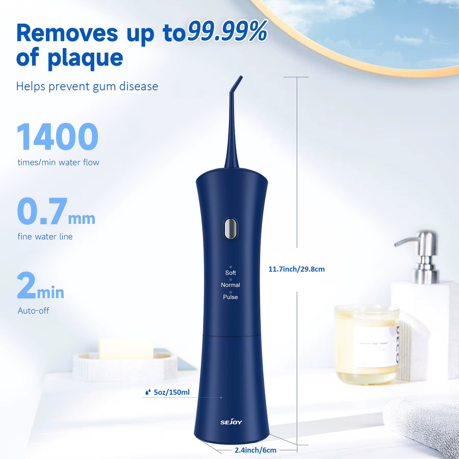 Sejoy Elektrischer Mundduschen-Irrigator, 6 Düsen, 3 Modi, Unisex - Bild 4