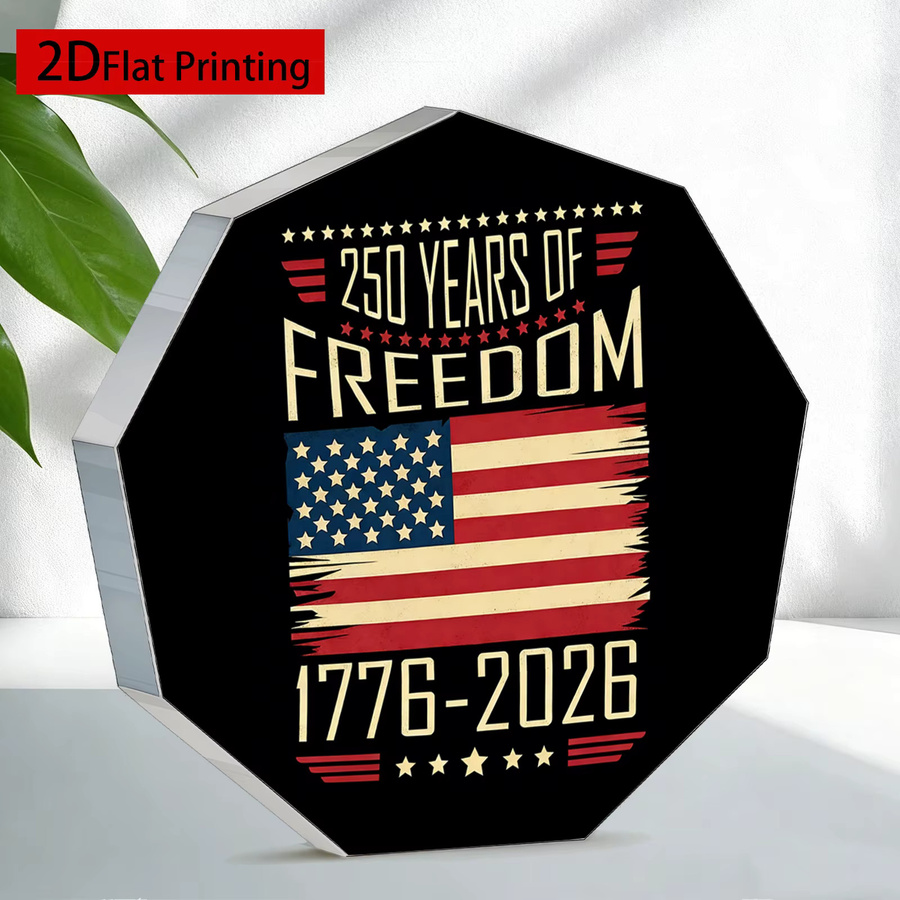 CIFBUY Acryl-Plakette zum 250-jährigen Jubiläum 1776-2026, Mehrfarbige Patriotische Dekoration aus Acryl für Zuhause und Büro - Bild 1