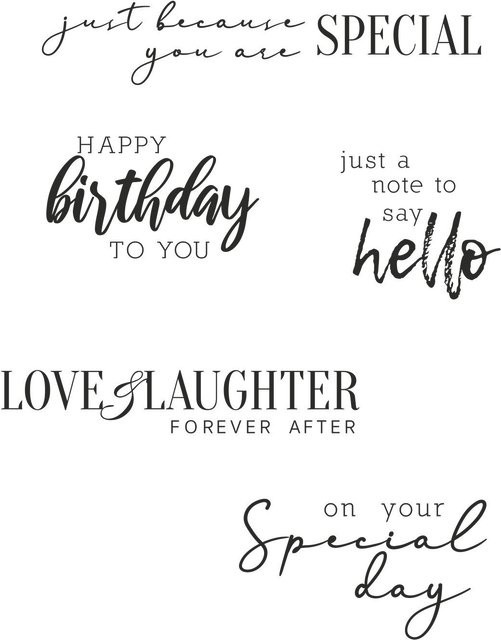 Sizzix Clear Stamps Sunnyside Sentiments von Pete Hughes in Schwarz - Bild 1