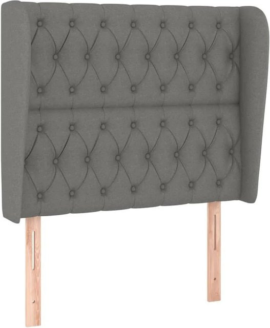vidaXL Kopfteil mit Ohren Dunkelgrau Stoff B/T/H: 103 x 23 x 128 cm - Bild 1