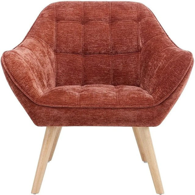 Vente-unique Sessel Caserta mit gerader Rückenlehne in Terracotta und Holzgestell, Breite: 82 cm - Bild 1