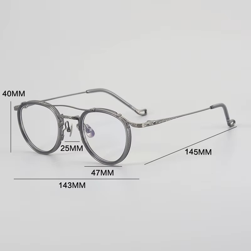 Gatenac Korrektionsbrille Aviator, Titan, Vollrand, Unisex - Bild 3