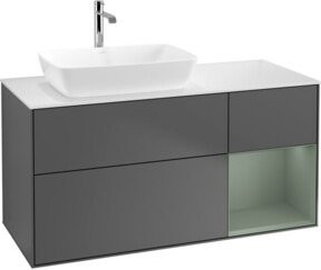 V&B Waschtischunterschrank Finion mit Wandbeleuchtung, Anthrazit lackiert, Breite: 120 cm, Tiefe: 50,1 cm, Höhe: 50,1 cm - Bild 1