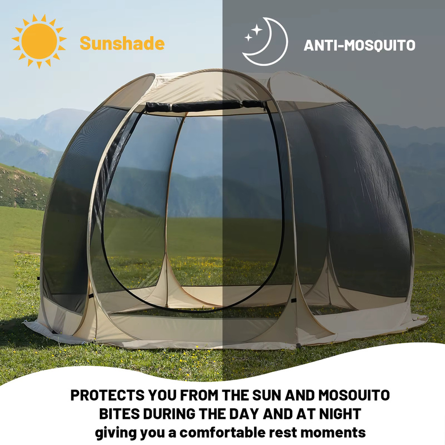 Pakicetus Pop-up-Siebzelt in Beige für 2-4-6 Personen als Moskitonetz und Sonnenschutz für Garten und Außenbereich - Bild 2