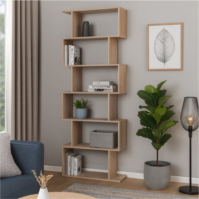 HTI-Living Regal Thekla in Sonoma Braun B: 70 cm, H: 189 cm - Bild 1