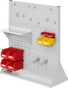 Kappes Stellwand RasterPlan Gr. 3 doppelseitig in RAL 7035 Grau mit Ausstattung 1, freistehend, B/T/H: 110 x 100 x 43 cm - Bild 1