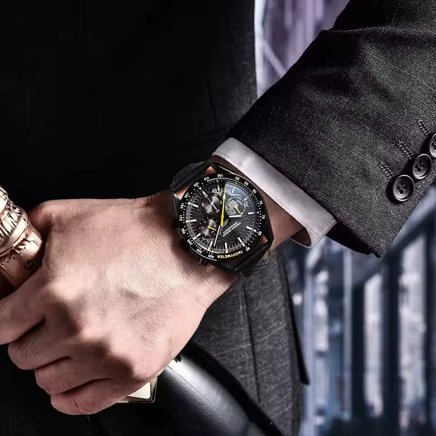 PAGANI DESIGN Chronograph, Quarz, Edelstahl, Schwarz, Herren - Bild 5