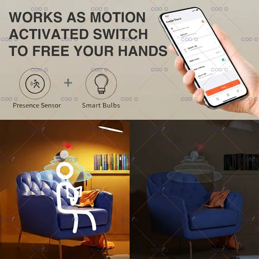 Tuya ZigBee 24G MmWave Radar Anwesenheitsdetektor MINI Bewegungssensor mit Magnetplatte in Weiß für Smart Life, Hub erforderlich - Bild 5
