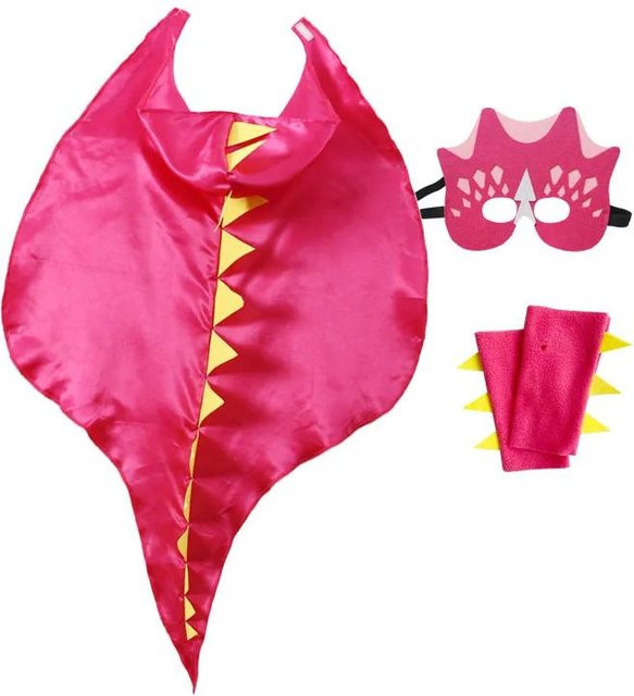 Dinosaurier-Umhang, Tierkostüm-Set, Rosa / Pink - Bild 1