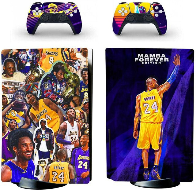 thankBUY Legend Kobe Bryant KB Forever Skin Aufkleber für PlayStation 5 Disc Edition, Schwarz und Multicolour - Bild 1