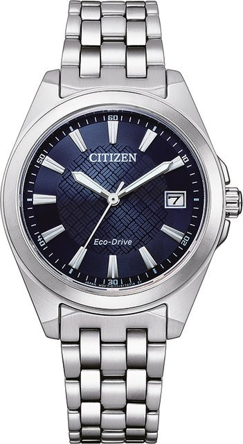 Citizen Armbanduhr, Solar, Edelstahl, Blau, 34 mm, Damen - Bild 1