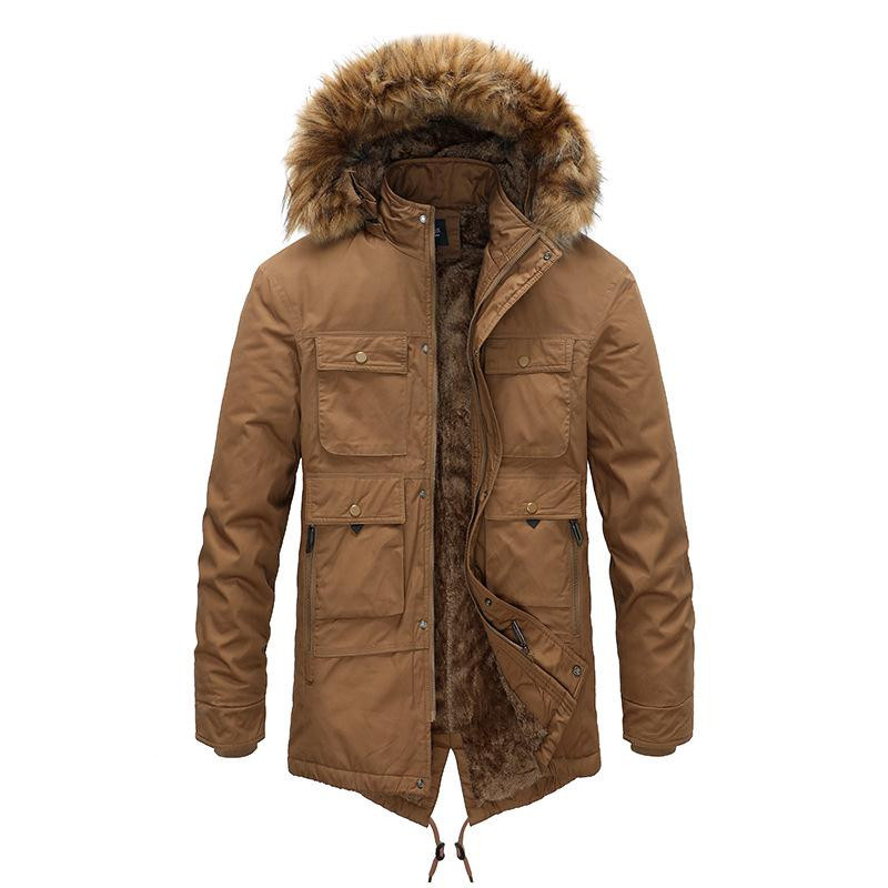 Herren Parkas Winter, Baumwolle, dunkle khaki - Bild 2
