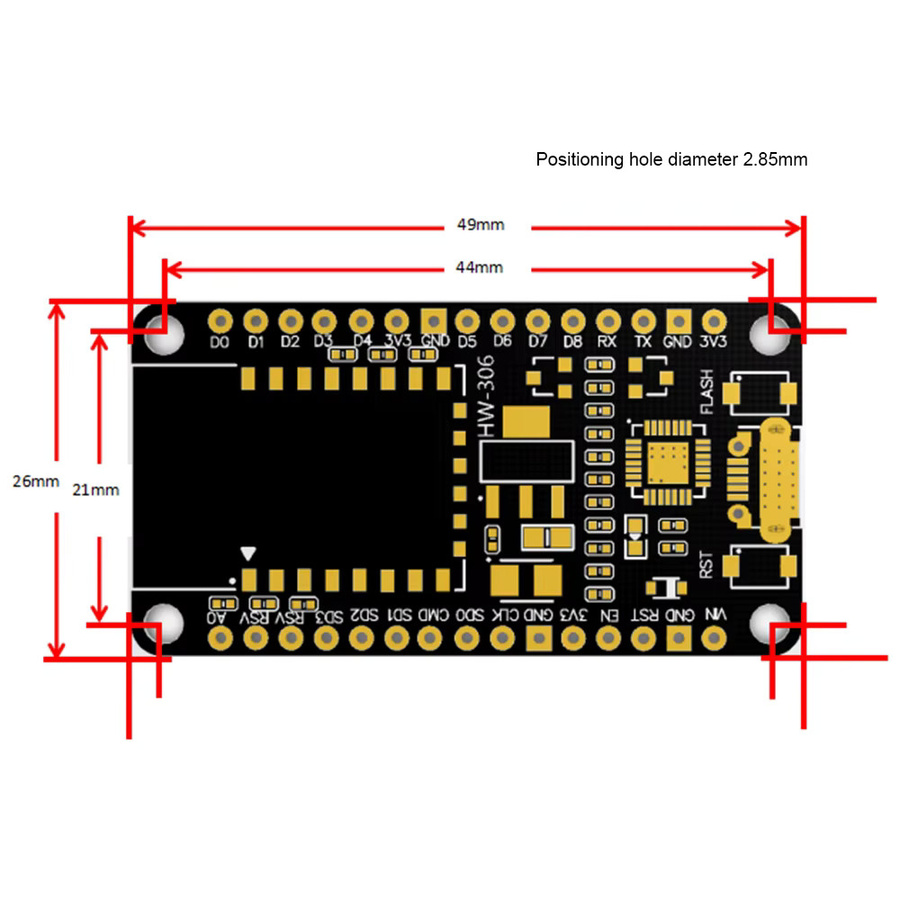 Diymore NodeMCU Lua V2.1 ESP8266 ESP-12F WIFI-Entwicklungsboard mit Micro USB und CH9102X in Schwarz - Bild 2