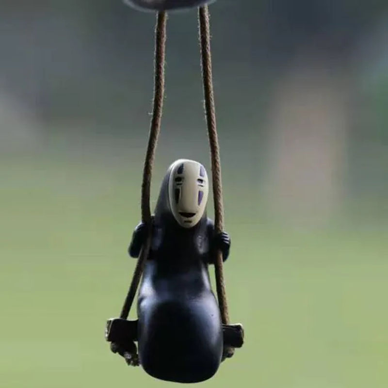 Sanwood Car Anime Spirited Away No Face Man Auto Deko Anhänger aus Kunstharz in Schwarz - Bild 2