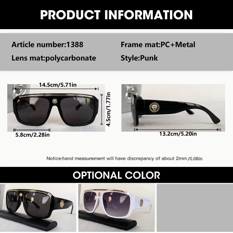 OCYCO Square Sonnenbrille, Vollrand, Unisex, Schwarz - Bild 2