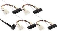InLine Mini SAS HD Kabel SFF-8643 gewinkelt auf 4x SFF-8482 29-polig mit Strom, Schwarz, Länge: 0,5 m - Bild 1