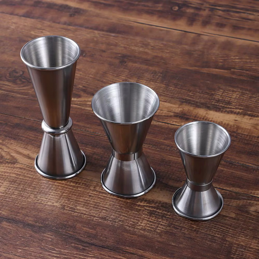 Edelstahl Cocktail Shaker Messbecher Jigger Dual Shot Drink Measure in Silber - Bild 4
