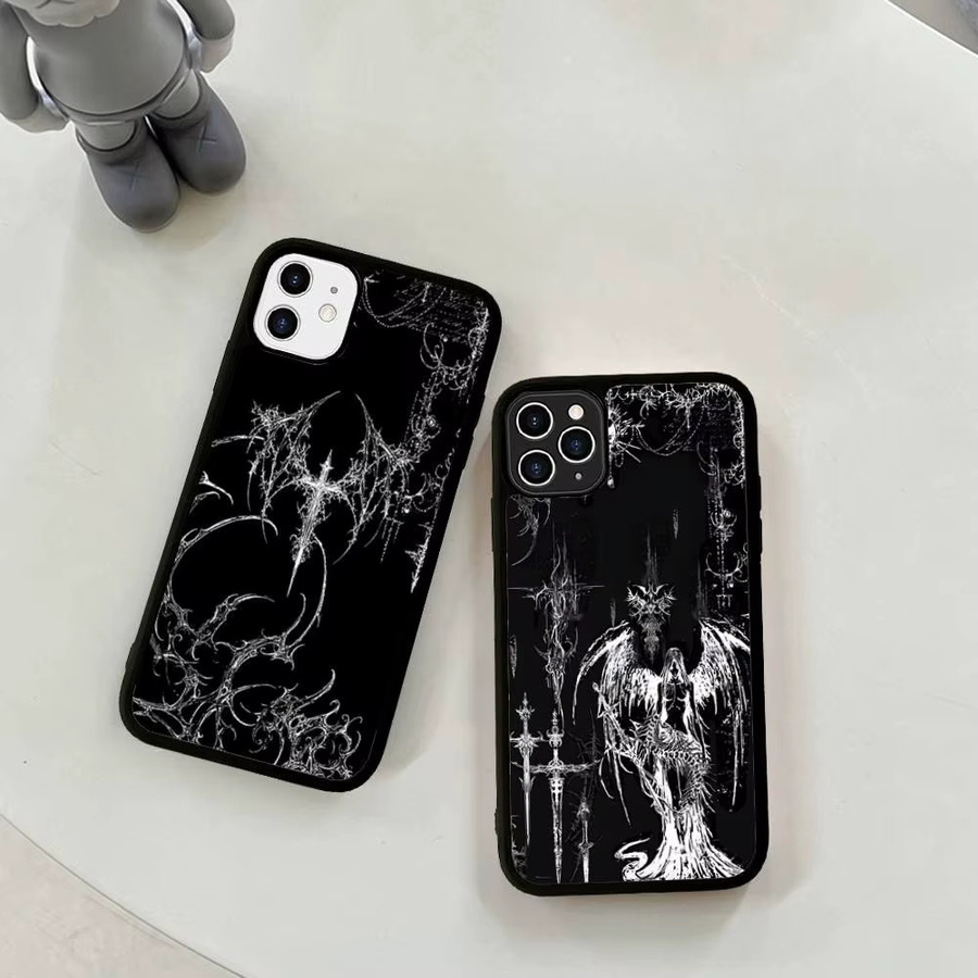 Gothic Cyber Sigil Kreuz Handyhülle für Apple iPhone 11 bis iPhone 17 Pro Max, Farbe: Schwarz, Material: PC und TPU - Bild 5