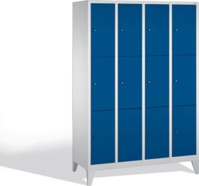 C+P Fächerschrank Classic Garderobe mit 12 Fächern, Front Enzianblau, Korpus Lichtgrau, H x B x T: 185 x 119 x 50 cm - Bild 1